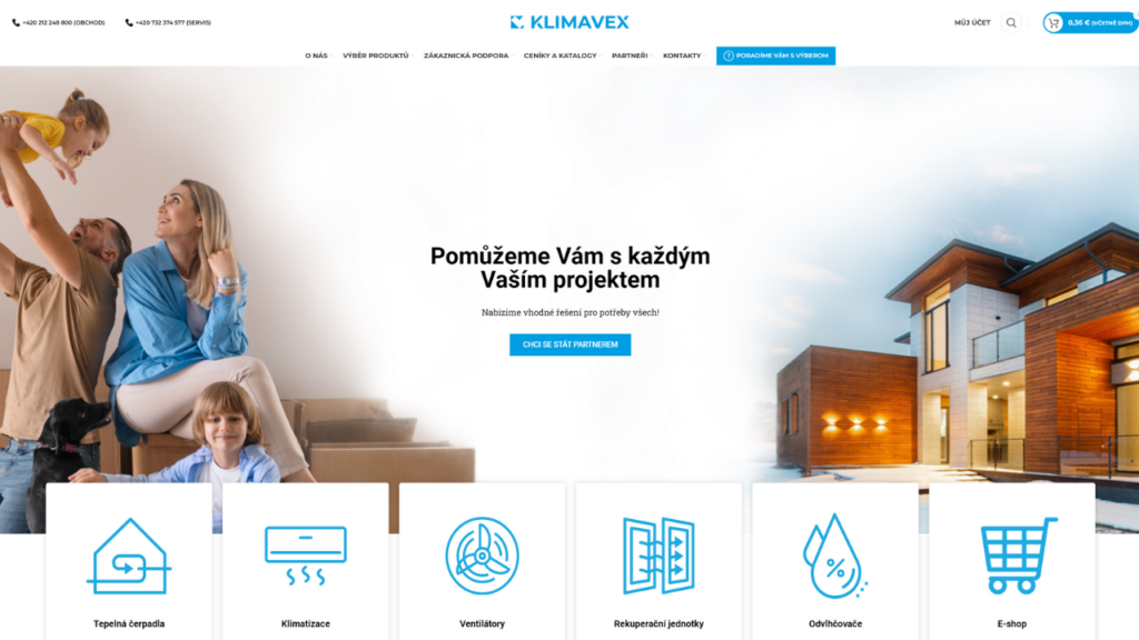 Nový web KLIMAVEX